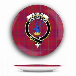 ScotsTee Shop Scottish Stirling of Keir Modern Crest Tartan Ceramic Plate