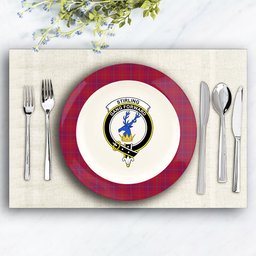 ScotsTee Shop Scottish Stirling of Keir Modern Crest Tartan Ceramic Plate