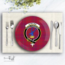ScotsTee Shop Scottish Stirling of Keir Modern Crest Tartan Ceramic Plate