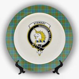 ScotsTee Shop Scottish Stewart of Appin Hunting Ancient Clan Crest Tartan Ceramic Plate
