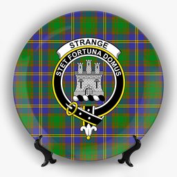 ScotsTee Shop Scottish Strange of Balkaskie SC Crest Tartan Ceramic Plate