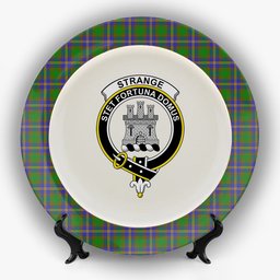 ScotsTee Shop Scottish Strange of Balkaskie SC Crest Tartan Ceramic Plate