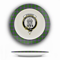 ScotsTee Shop Scottish Strange of Balkaskie SC Crest Tartan Ceramic Plate