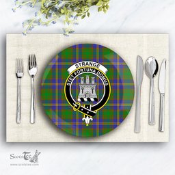 ScotsTee Shop Scottish Strange of Balkaskie SC Crest Tartan Ceramic Plate
