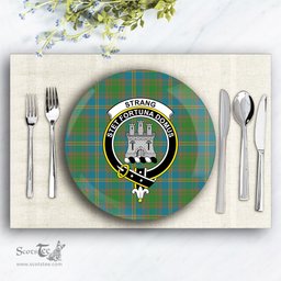 ScotsTee Shop Scottish Strang of Balkaskie Ancient Crest Tartan Ceramic Plate