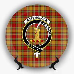 ScotsTee Shop Scottish Scrimgeour of Glassary Crest Tartan Ceramic Plate