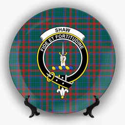 ScotsTee Shop Scottish Shaw of Tordarroch Hunting Modern Crest Tartan Ceramic Plate