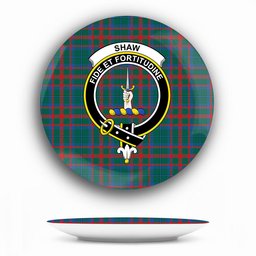 ScotsTee Shop Scottish Shaw of Tordarroch Hunting Modern Crest Tartan Ceramic Plate
