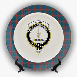 ScotsTee Shop Scottish Shaw of Tordarroch Hunting Modern Crest Tartan Ceramic Plate