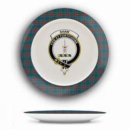 ScotsTee Shop Scottish Shaw of Tordarroch Hunting Modern Crest Tartan Ceramic Plate
