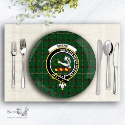 ScotsTee Shop Scottish Skene or Tribe of Mar Crest Tartan Ceramic Plate