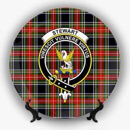 ScotsTee Shop Scottish Stewart High Stewards (Stewart Black) Crest Tartan Ceramic Plate