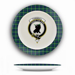 ScotsTee Shop Scottish Turnbull Hunting Modern Clan Crest Tartan Ceramic Plate