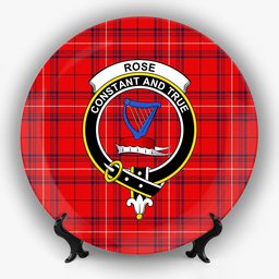 ScotsTee Shop Scottish Rose of Kilravock Modern Crest Tartan Ceramic Plate