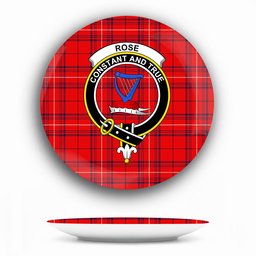 ScotsTee Shop Scottish Rose of Kilravock Modern Crest Tartan Ceramic Plate