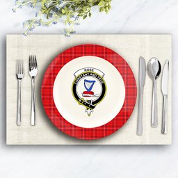 ScotsTee Shop Scottish Rose of Kilravock Modern Crest Tartan Ceramic Plate