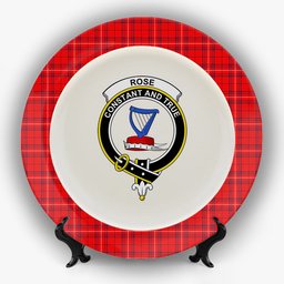 ScotsTee Shop Scottish Rose of Kilravock Modern Crest Tartan Ceramic Plate