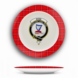 ScotsTee Shop Scottish Rose of Kilravock Modern Crest Tartan Ceramic Plate