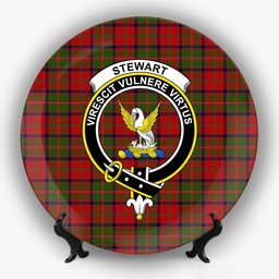 ScotsTee Shop Scottish Stewart of Ardshiel Crest Tartan Ceramic Plate