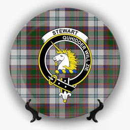 ScotsTee Shop Scottish Stewart of Appin Dress Crest Tartan Ceramic Plate