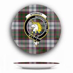 ScotsTee Shop Scottish Stewart of Appin Dress Crest Tartan Ceramic Plate