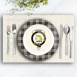 ScotsTee Shop Scottish Stewart of Appin Dress Crest Tartan Ceramic Plate