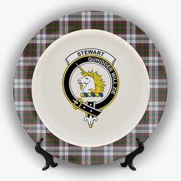 ScotsTee Shop Scottish Stewart of Appin Dress Crest Tartan Ceramic Plate