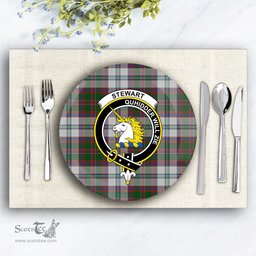 ScotsTee Shop Scottish Stewart of Appin Dress Crest Tartan Ceramic Plate