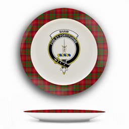 ScotsTee Shop Scottish Shaw of Tordarroch Red Dress Crest Tartan Ceramic Plate