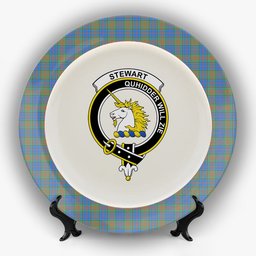 ScotsTee Shop Scottish Stewart of Appin Hunting Ancient Crest Tartan Ceramic Plate