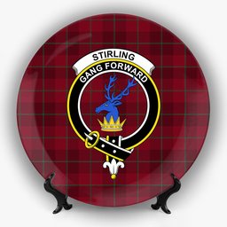 ScotsTee Shop Scottish Stirling of Keir Crest Tartan Ceramic Plate