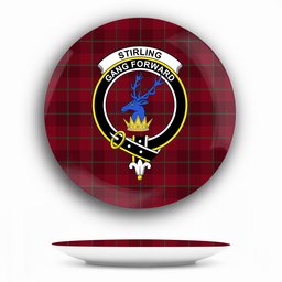 ScotsTee Shop Scottish Stirling of Keir Crest Tartan Ceramic Plate