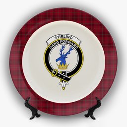 ScotsTee Shop Scottish Stirling of Keir Crest Tartan Ceramic Plate