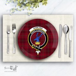 ScotsTee Shop Scottish Stirling of Keir Crest Tartan Ceramic Plate