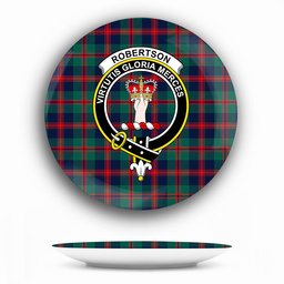 ScotsTee Shop Scottish Robertson of Struan Modern Crest Tartan Ceramic Plate