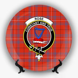 ScotsTee Shop Scottish Rose of Kilravock Ancient Crest Tartan Ceramic Plate