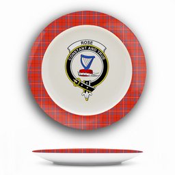 ScotsTee Shop Scottish Rose of Kilravock Ancient Crest Tartan Ceramic Plate