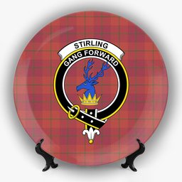 ScotsTee Shop Scottish Stirling of Keir Ancient Crest Tartan Ceramic Plate