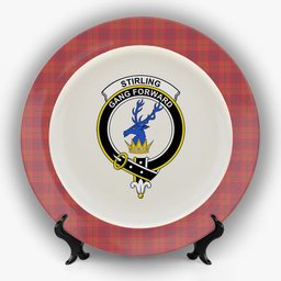 ScotsTee Shop Scottish Stirling of Keir Ancient Crest Tartan Ceramic Plate