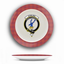 ScotsTee Shop Scottish Stirling of Keir Ancient Crest Tartan Ceramic Plate