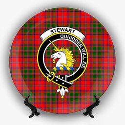 ScotsTee Shop Scottish Stewart of Appin Modern Crest Tartan Ceramic Plate