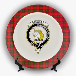 ScotsTee Shop Scottish Stewart of Appin Modern Crest Tartan Ceramic Plate