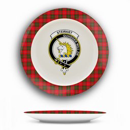 ScotsTee Shop Scottish Stewart of Appin Modern Crest Tartan Ceramic Plate