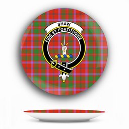 ScotsTee Shop Scottish Shaw of Tordarroch Ancient Crest Tartan Ceramic Plate