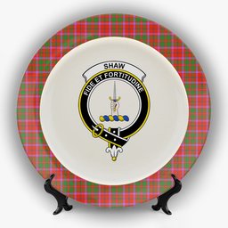 ScotsTee Shop Scottish Shaw of Tordarroch Ancient Crest Tartan Ceramic Plate