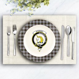 ScotsTee Shop Scottish Stewart of Appin Dress 1 Crest Tartan Ceramic Plate
