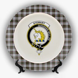 ScotsTee Shop Scottish Stewart of Appin Dress 1 Crest Tartan Ceramic Plate