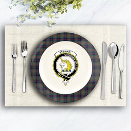 ScotsTee Shop Scottish Stewart of Appin Hunting Modern Clan Crest Tartan Ceramic Plate