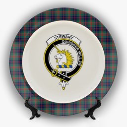 ScotsTee Shop Scottish Stewart of Appin Hunting Modern Clan Crest Tartan Ceramic Plate