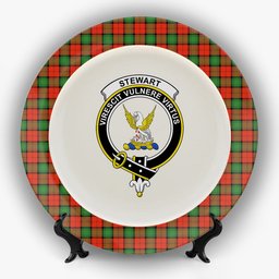 ScotsTee Shop Scottish Stewart of Atholl Ancient Crest Tartan Ceramic Plate